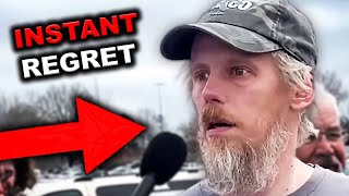 Trump Supporter Realizes He Sounds STUPID... Can Not Recover