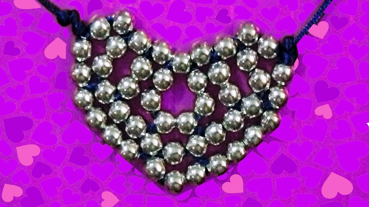 How to make a heart charm from beads How to make a heart charm from beads