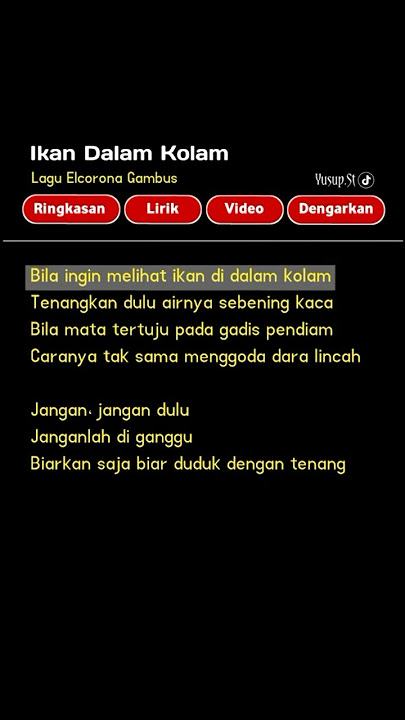 lirik lagu :ikan dalam kolam#fypシ #shortvideo #subscribe