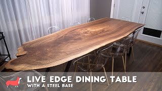 How to Make a Live Edge Dining Table with a Steel Base - Woodworking & Metalworking