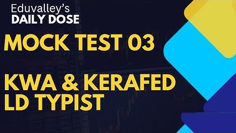 MOCK TEST SET 03 |KWA & KERAFED LD Typist