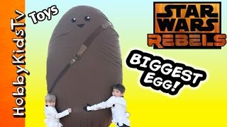 HobbyKids open GIANT Star Wars CHEWBACCA Egg with Vinylmation X Wing