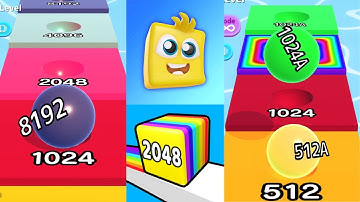 Ball Run 2048 vs Happy Cube 2048 vs Ball Run Infinity  - iOS Android all levels gameplay walkthrough