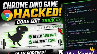 Chrome Dino Game Hack 😱 | Never Game Over + Unlimited Score | No Download
