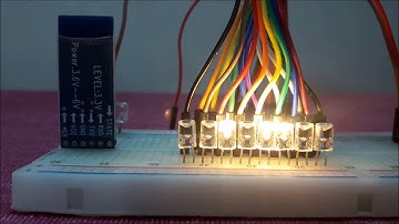 Binary representation of 8 bit numbers using 8 LED