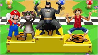 Mario Party 9 MiniGames Batman Vs Tom Vs Luffy Vs Green Mario (Master Difficulty)