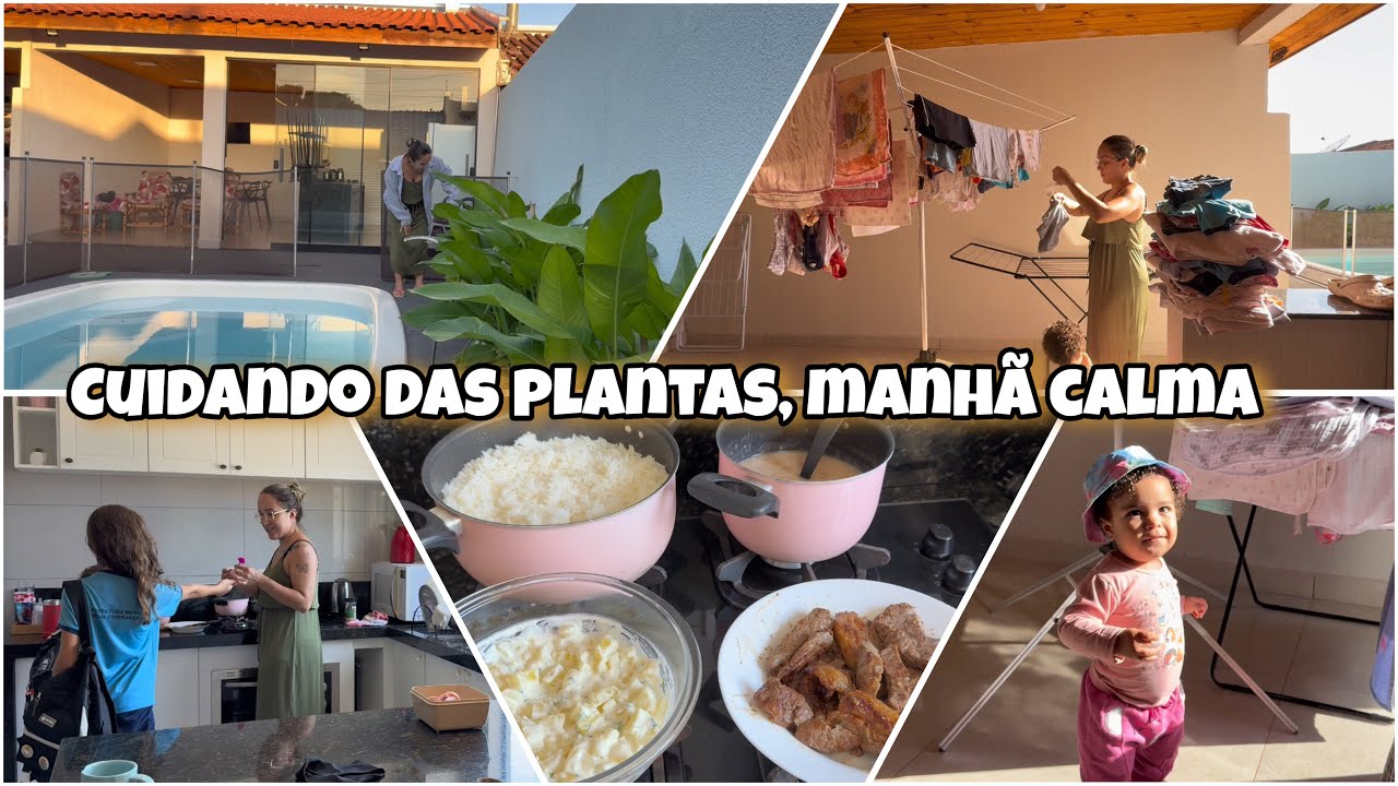 🪴VLOG DA MANHÃ, CUIDEI DAS PLANTAS, MUITA ROUPA PRA ORGANIZAR, ALMOÇO SIMPLES, DIA CALMO 