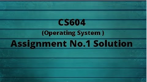 CS604 Assignment No.1 Solution Fall 2020