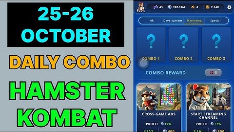 HAMSTER KOMBAT GAMEDEV DAILY COMBO | HAMSTER KOMBAT DAILY COMBO | 25 OCTOBER HAMSTER DAILY COMBO