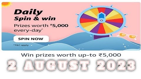 Amazon Spin and Win Quiz Answers Today | 2 August 2023 | @dailyquiztime #amazonfunzon