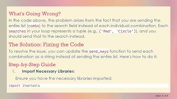 How to Iterate Through Every Combination of Two Lists in Python for Search Automation