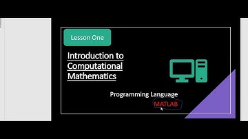 Computational Mathematics: Introduction to MATLAB, Lesson One # 1