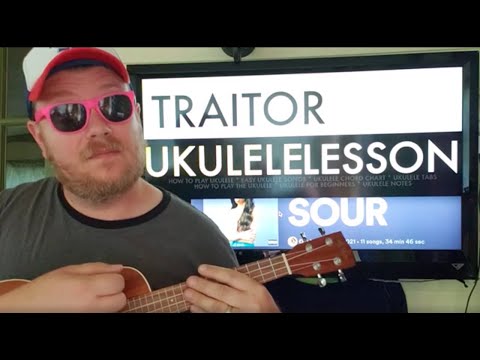 How To Play Traitor ukulele Olivia Rodrigo // easy ukulele tutorial  beginner lesson easy chords 