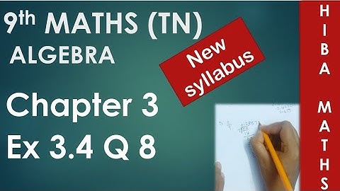 9th maths chapter 3 exercise 3.4 question 8 new book new syllabus
