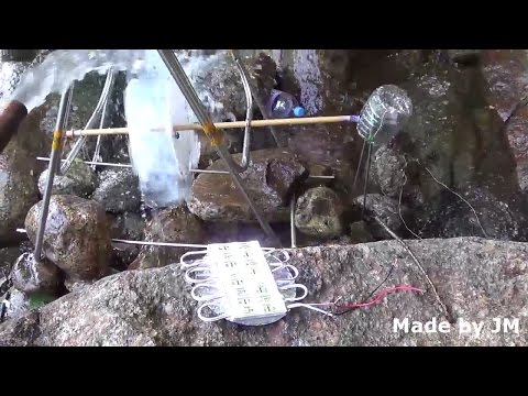 Experiment generátoru vodního kola z plastové láhve