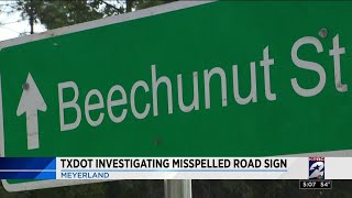 TxDOT investigates misspelled road sign