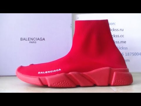 red balenciaga sock trainers