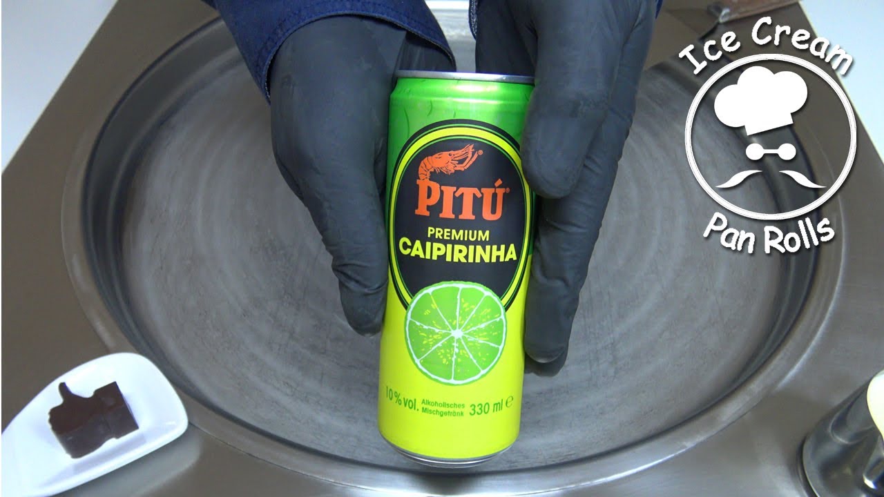 PITU Premium Caipirinha Ice Cream Rolls | oddly satisfying asmr binaural  food sound - YouTube