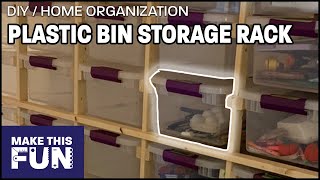 Storage Rack for Plastic Bin Organizers