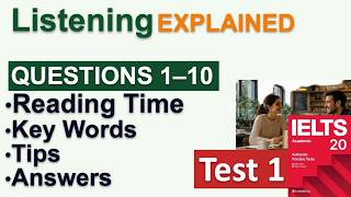 IELTS 20 Listening Test 1 Cambridge | Part 1 Explained | Answers, Tips & Paraphrases