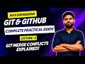 Git &amp; GitHub Complete Practical Guide | Lecture 8 | Git Merge Conflicts Explained.