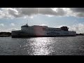 Das nagelneue Fährschiff VARSOVIA ausgehend Swinemünde am 11.10.24