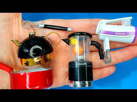 DIY Barbie İçin Minyatür Mutfak Eşyaları Nasıl Yapılır | Barbie Eşya Yapımı ~ 5 dakikada hallet