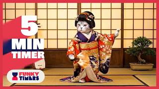 5 Minute Countdown Timer with Dancing Cats – Fun Animated Timer for Study, Work, Parties & Breaks