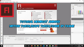 Tutorial membuat animasi motion tween,shape tween,frame by frame || by adobe flash