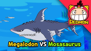 Megalodon VS Mosasaurus | Dinosaurs battle | 4K cartoon