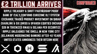 CONFIRMED: Ripple Treasury + SWIFT | Delaware Upgrades for Crypto | Italy Says Eurosystem Onchain