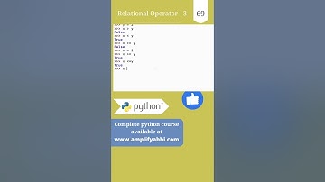 Python - Relational Operators | Part 3 | #shorts  #amplifyabhi | py 69