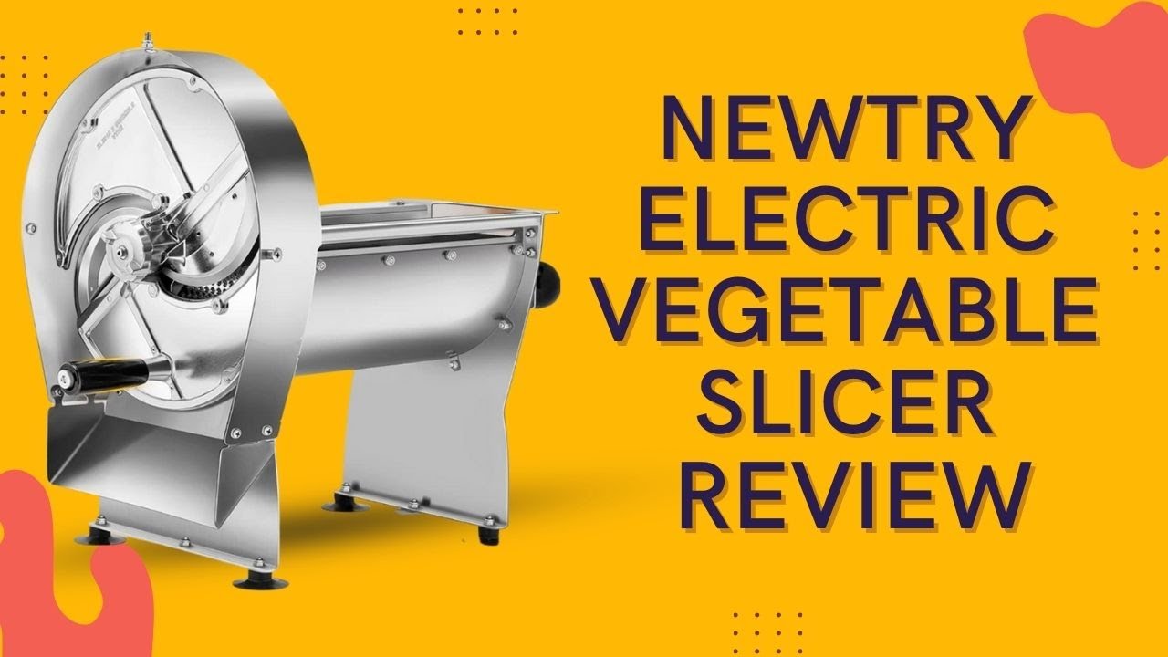 NEWTRY Electric Vegetable Slicer Commercial Fruit Slicer Machine Tomato  Slicer 0-10mm (25/64inch) Thickness Adjustable Stainless Steel for Lemon