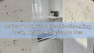 Review VASAGLE Electric Standing Desk, Height Adjustable Desk, Sedentary Reminder, 4 Memory Heights,