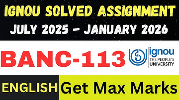 BANC 113 solved assignment 2026 ll English Medium ll JUL25-JAN26