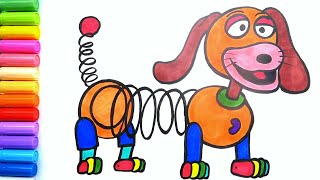 Drawing And Coloring Slinky Dog 🐶🐶 I Drawings For Kids I Drawing And Coloring Idea #36