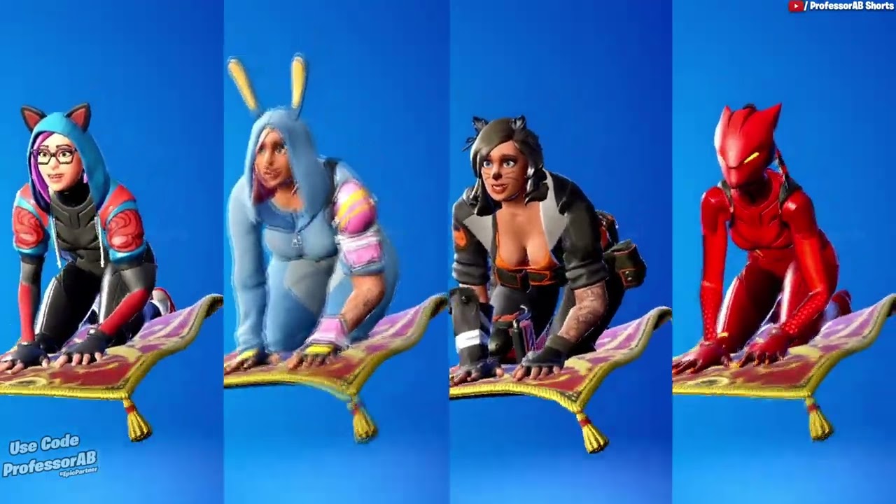 Fortnite Lil' Carpet Ride Emote With Lynx vs Penny Skin Thicc🍑😍😘Comment Who Won ?