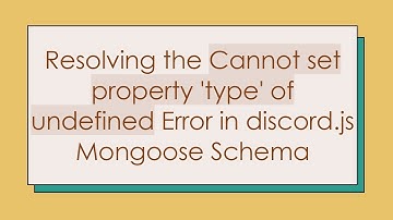 Resolving the Cannot set property 