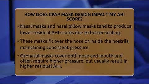 How Does CPAP Mask Design Impact My AHI Score? - Sleep Apnea Support Network