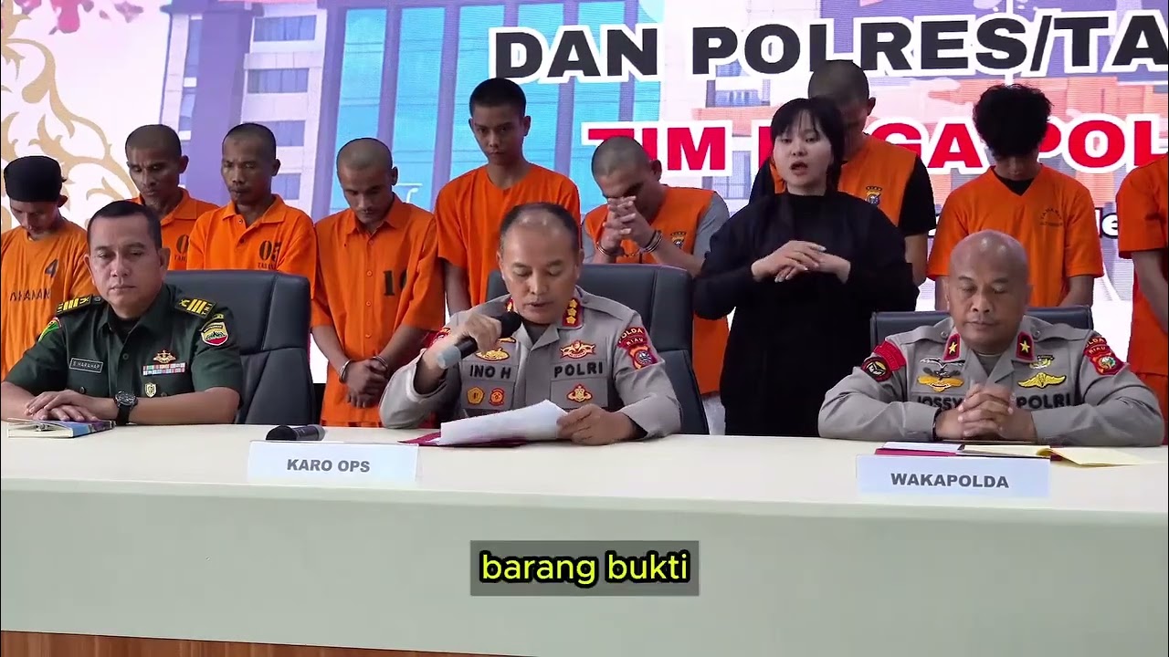 Konferensi pers pengukapan kasus premanisme di wilayah hukum Polda Riau oleh Tim RAGA POLDA RIAU