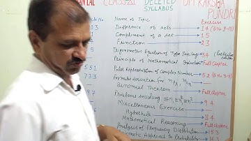 CLASS XI MATH DELETED SYLLABUS