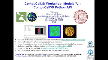 CompuCell3D WS 2025: 7.1: Python API for CompuCell3D [TJ Sego] August 5, 2025