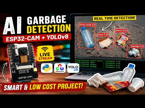 AI Garbage Detection System using ESP32-CAM | YOLOv8 + Python + OpenCV
