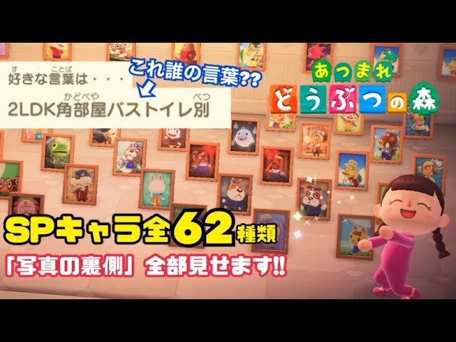 あつ森 Spキャラ全62種類の 裏側 を覗き見してみた Acnh Youtube