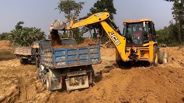 Backhoe 3DX Machine Loading Soil In Tripper Dump Video