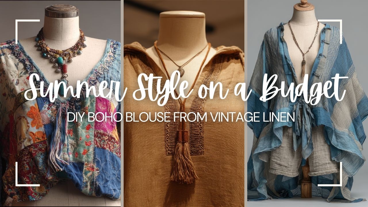 Летний стиль по доступной цене: блузка в стиле бохо своими руками из винтажного льна