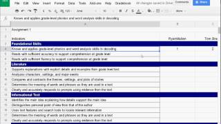 Google Sheets SBG Gradebook