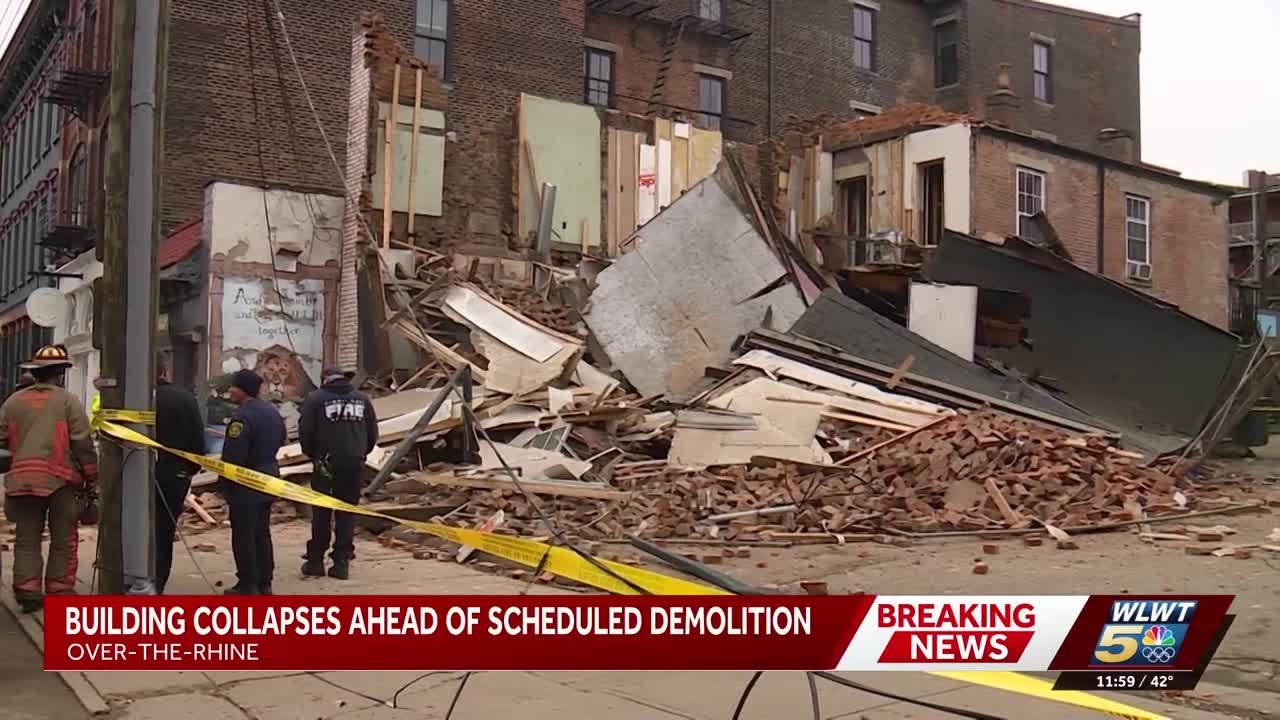 Building collapses ahead of scheduled demolition in Over-the-Rhine