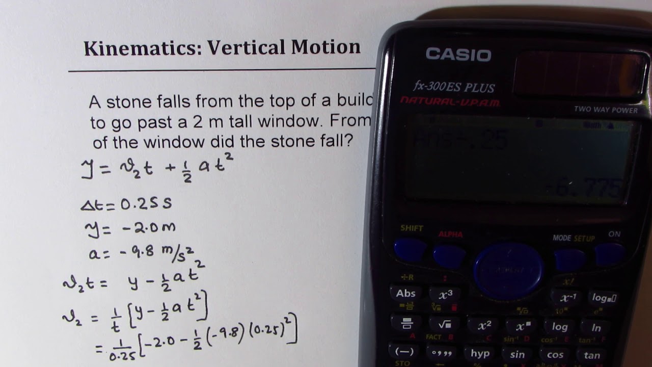 Kinematics Vertical Motion Constant Acceleration due to Gravity