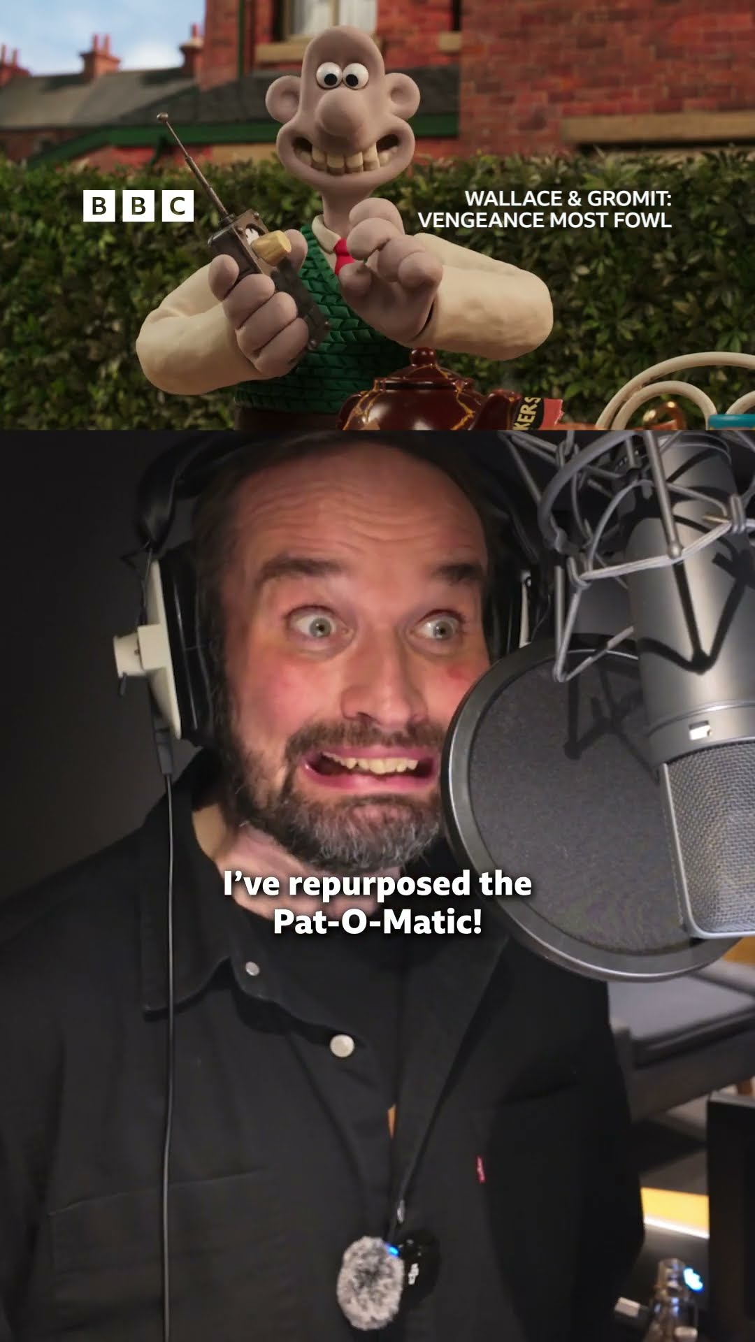 Watch Ben Whitehead record Wallace’s voice for Vengeance Most Fowl